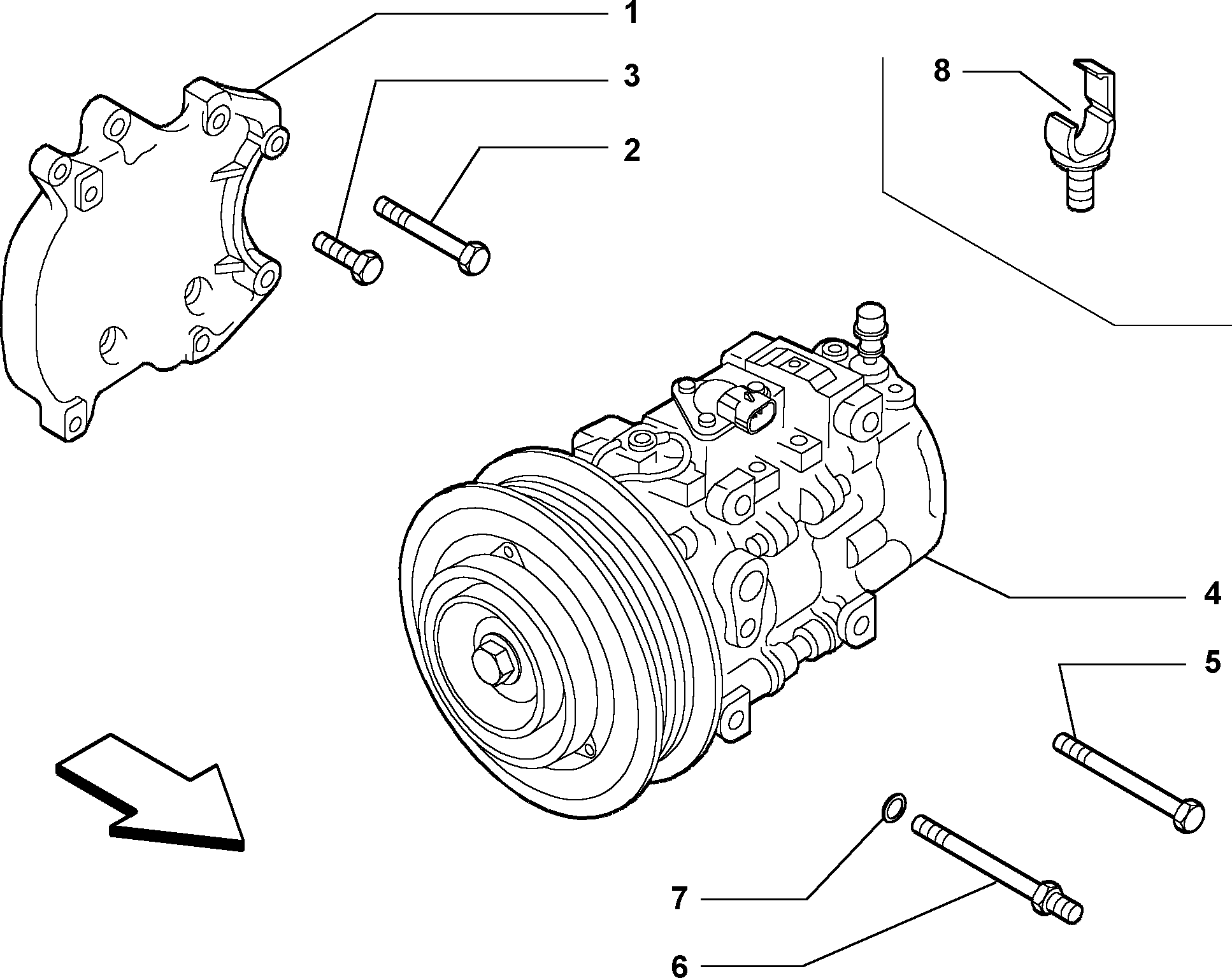 FIAT 60630739 - Air conditioning compressor (var.: 1/rev.: 0): 01 pcs. autospares.lv