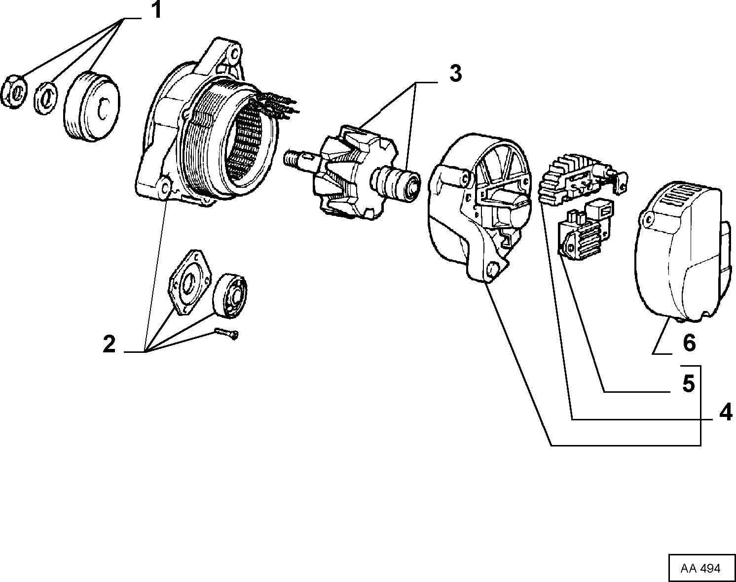 FIAT 9948518 - 60816954 - alternator 120a (var.: 1/rev.: 0), (pnc:1; №1): 01 pcs. autospares.lv