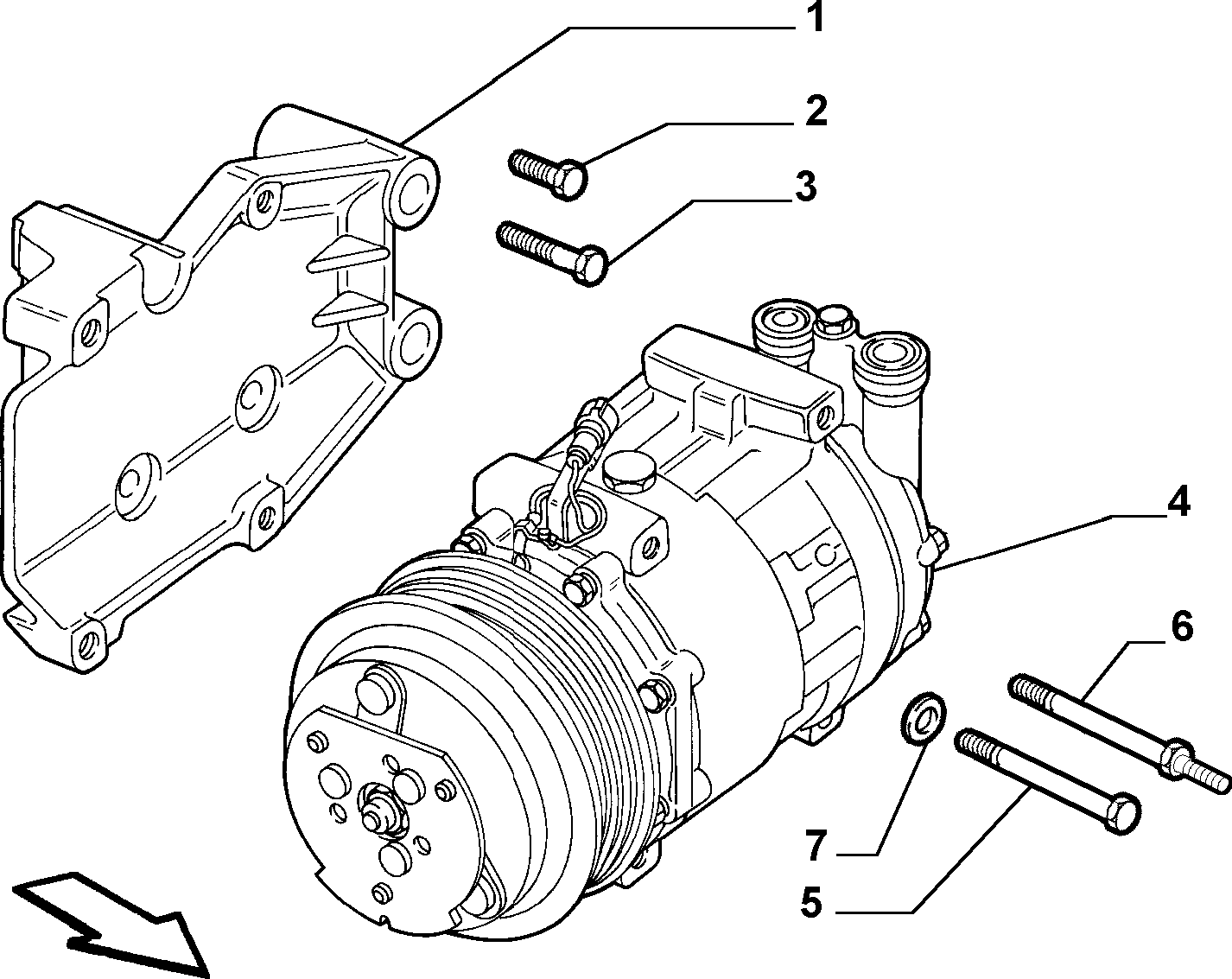 Alfa Romeo 468 1124 4 - Air conditioning compressor (var.: 1/rev.: 0): 01 pcs. autospares.lv