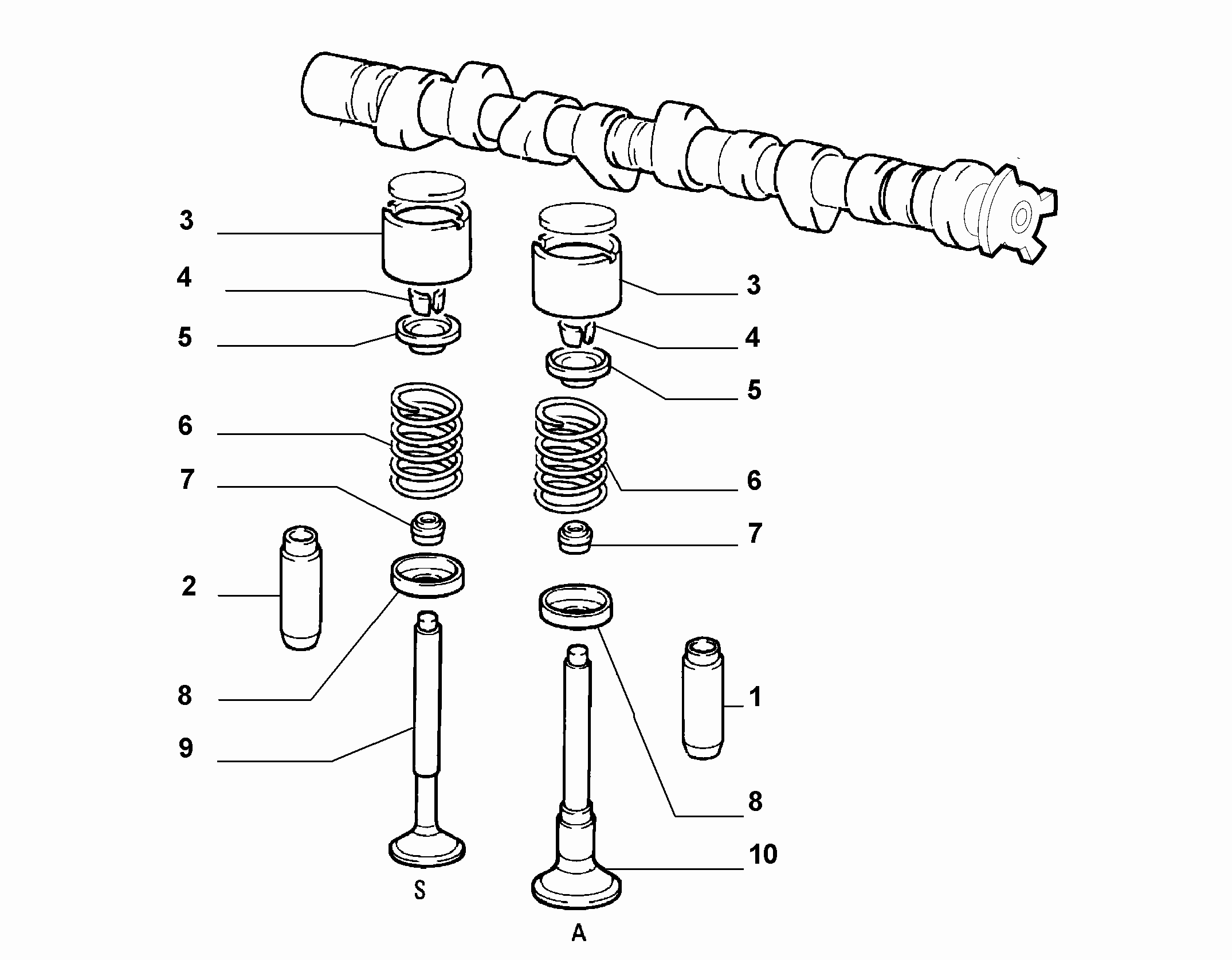 FIAT 55190344 - Valve intake and release (var.: 3/rev.: 0): 8 pcs. autospares.lv