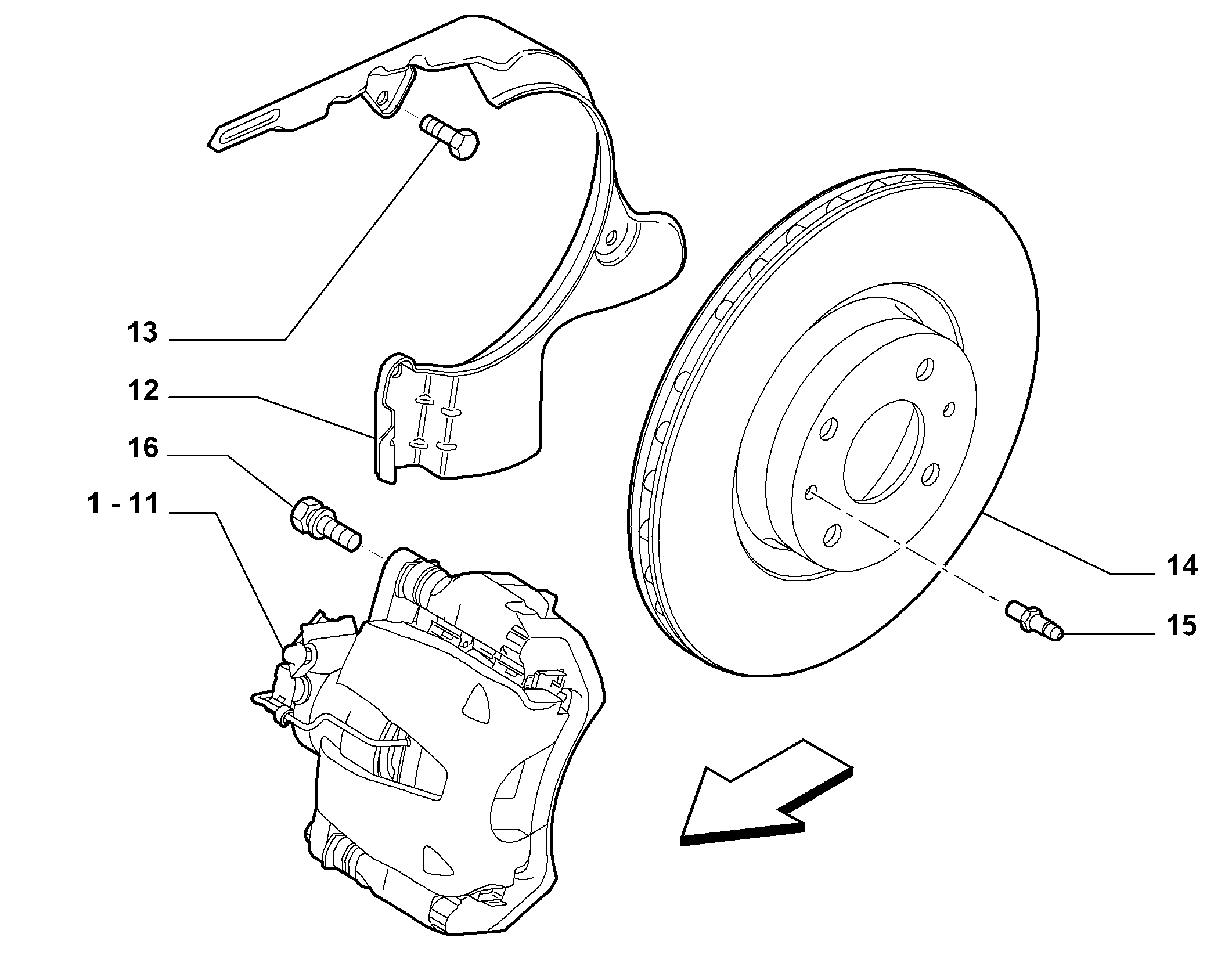 Chrysler 46765546 - Front wheel brakes (var.: 1/rev.: 0): 02 pcs. autospares.lv