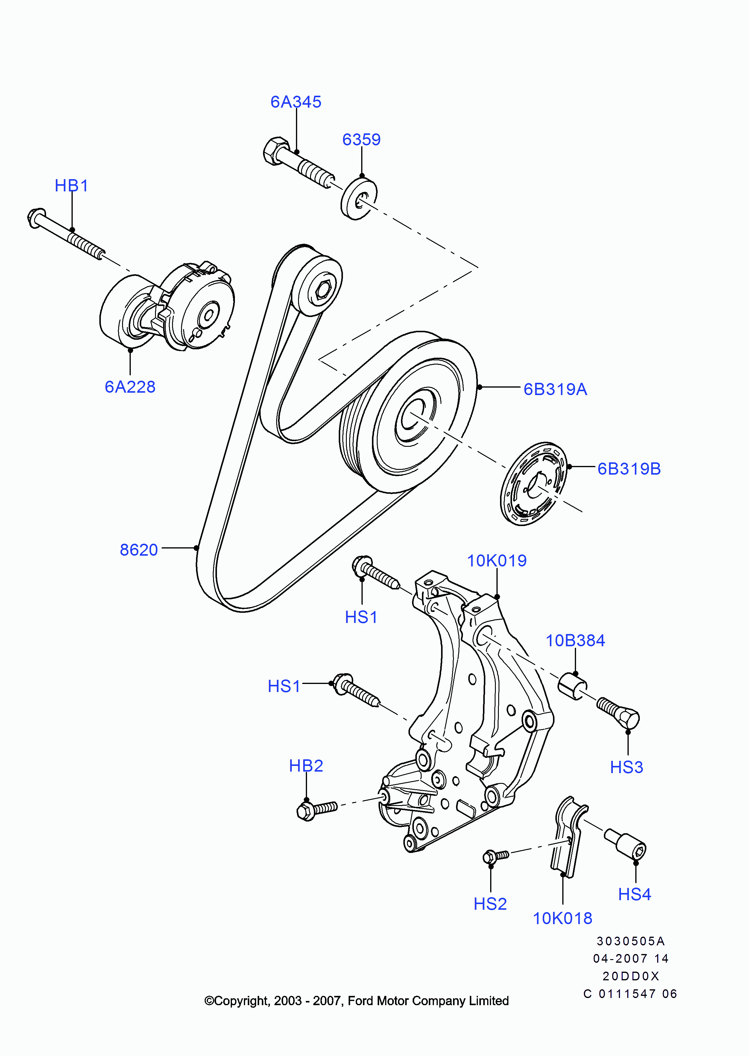 FORD 1712212 - V-Ribbed Belt autospares.lv