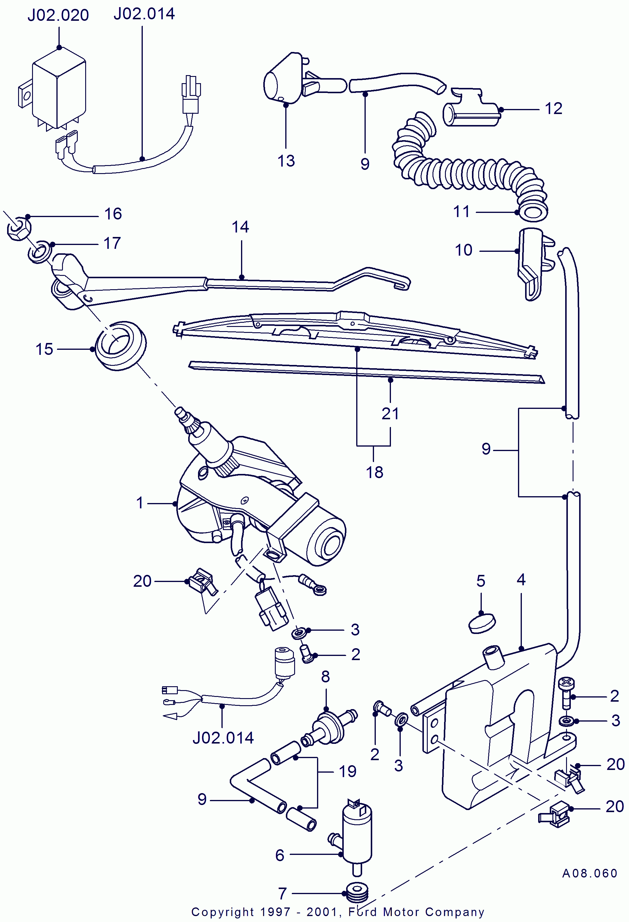 FORD 6 153 469 - Rear window wiper and washer: 1 pcs. autospares.lv