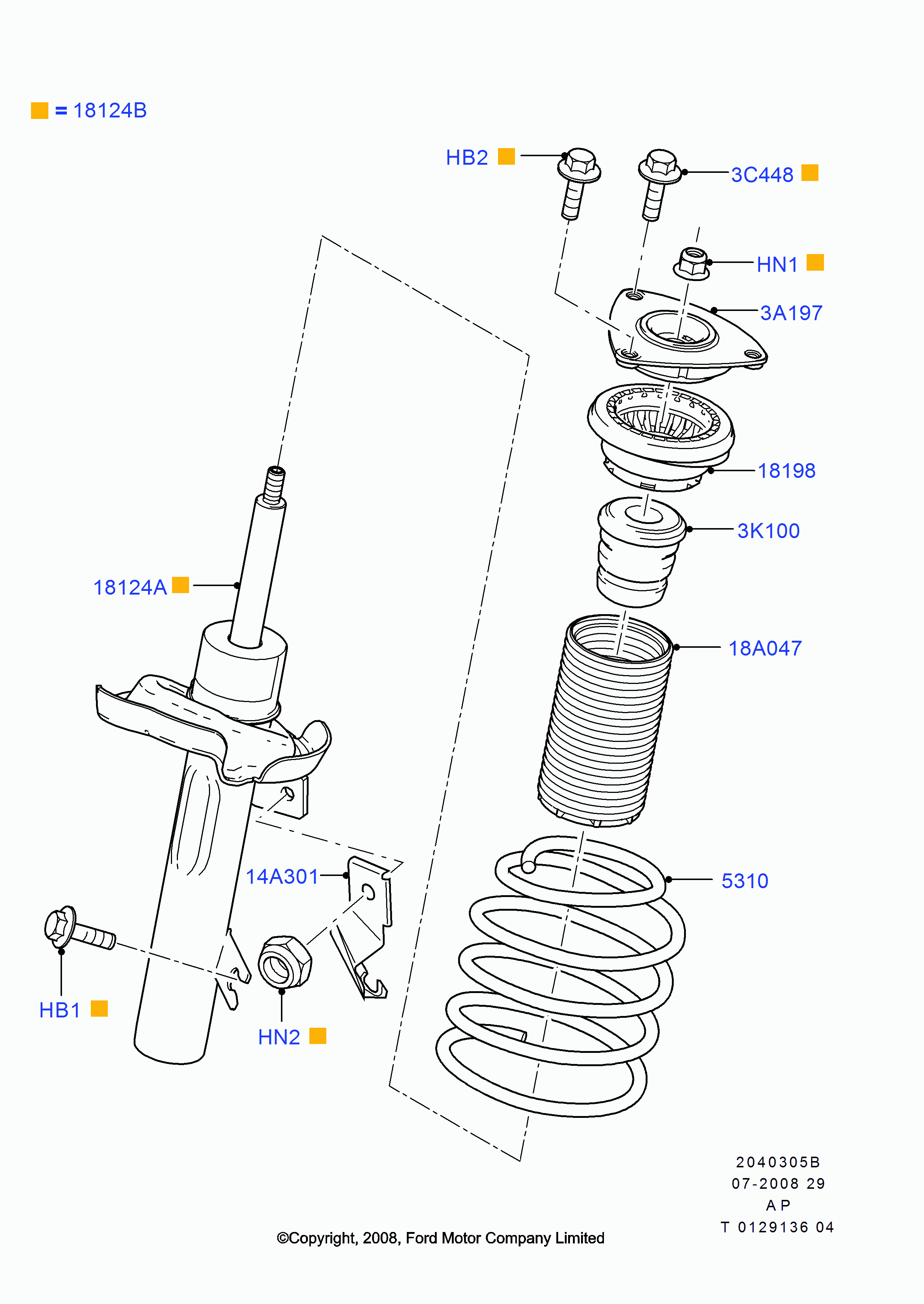 FORD 1595291 - Front suspension struts and springs: 1 pcs. autospares.lv