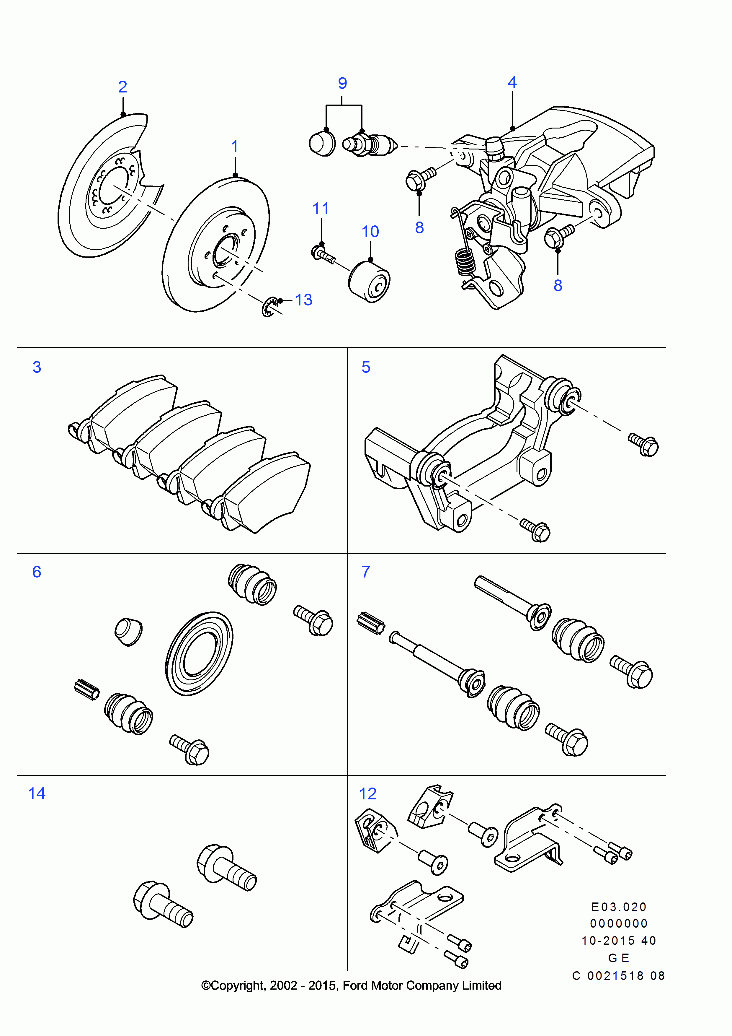 FORD 1522073 - Rear brake discs and calipers: 1 pcs. autospares.lv