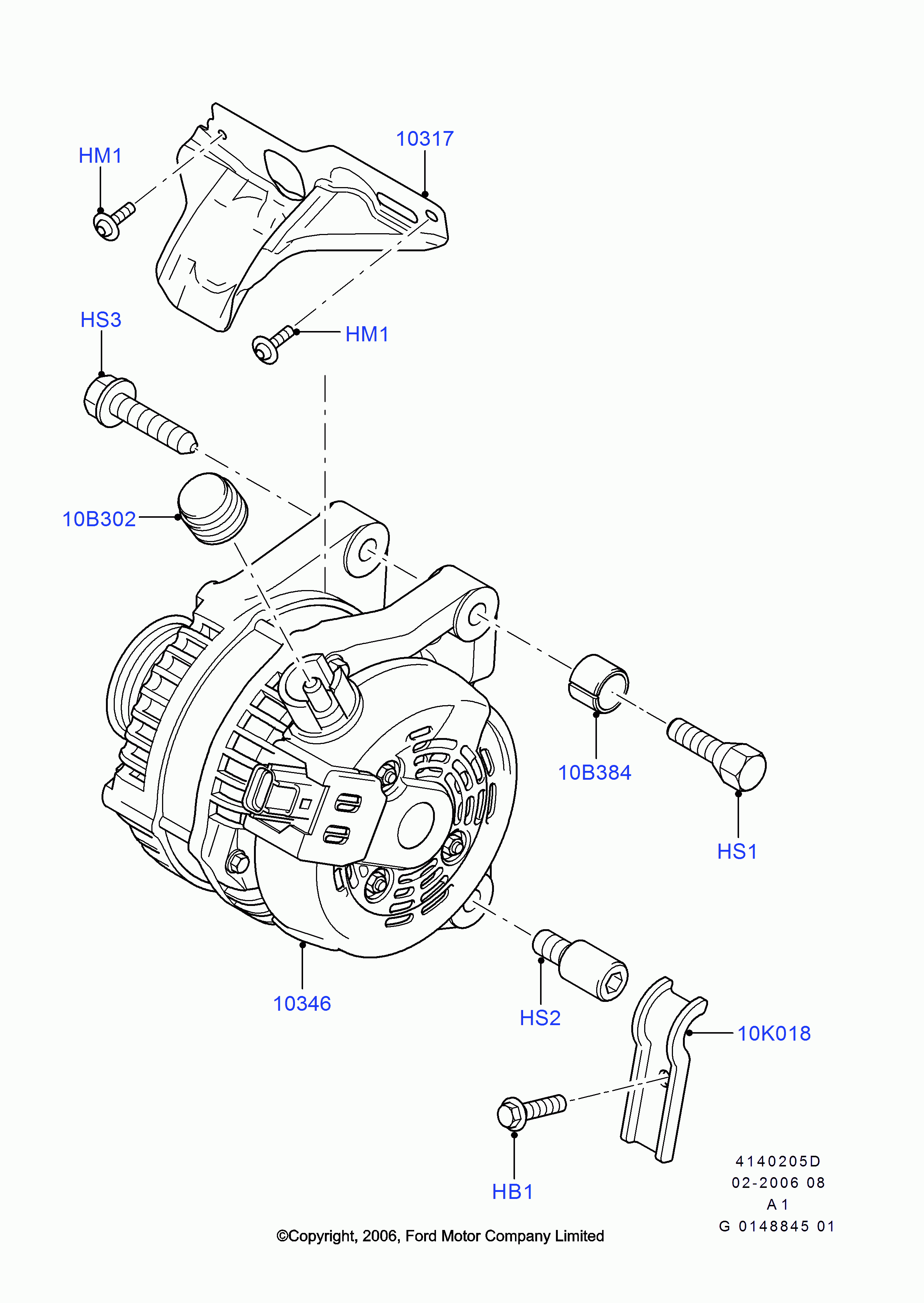 FORD USA 1387927 - Alternator and mountings: 1 pcs. autospares.lv