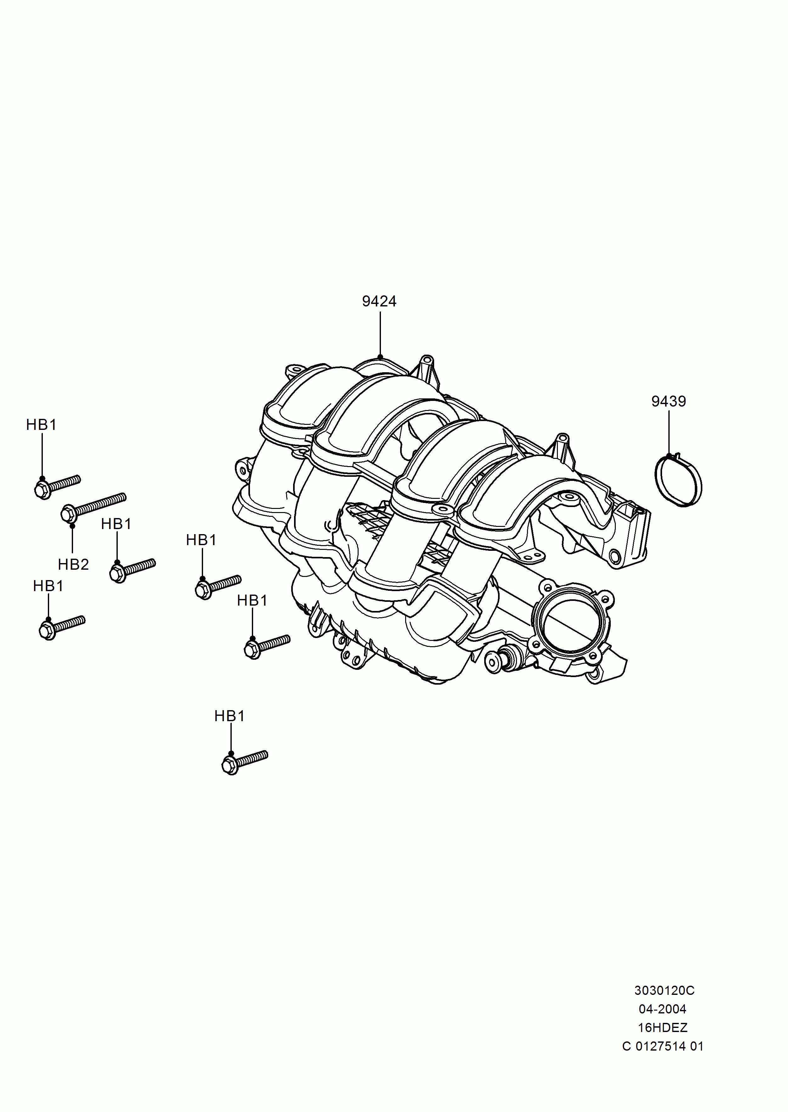 Opel 13 38 179 - Inlet manifold: 4 pcs. autospares.lv