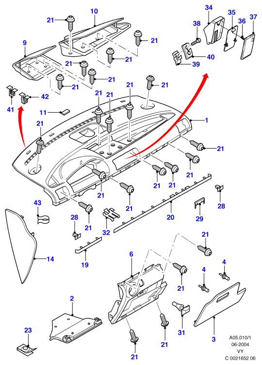 FORD 1107512 - Instrument panel: 1 pcs. autospares.lv