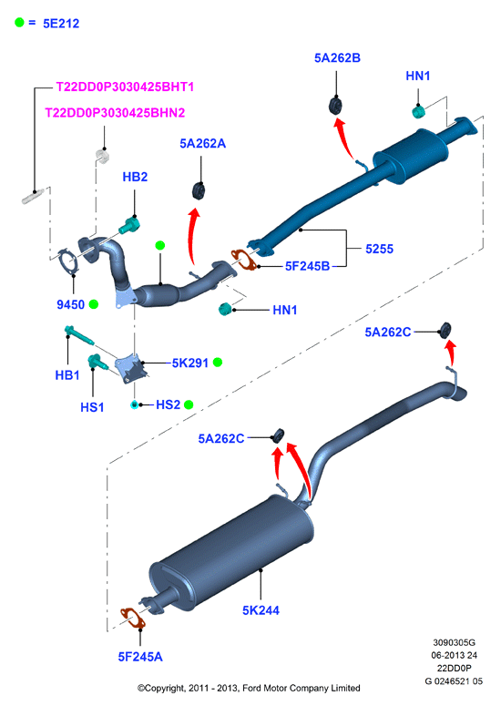 FORD 1146858 - Exhaust system, 2.2 duratorq tc: 1 pcs. autospares.lv