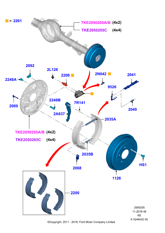 FORD USA 1713904 - Rear drum brakes: 1 pcs. autospares.lv