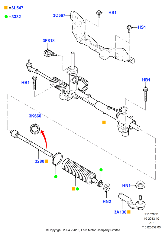 FORD 1377499 - Steering gear: 2 pcs. autospares.lv