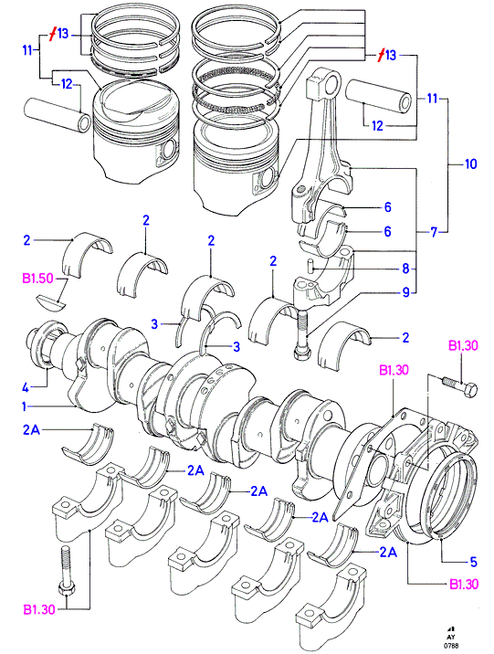 CITROËN 1614995 - Crankshaft/pistons and bearings: 1 pcs. autospares.lv