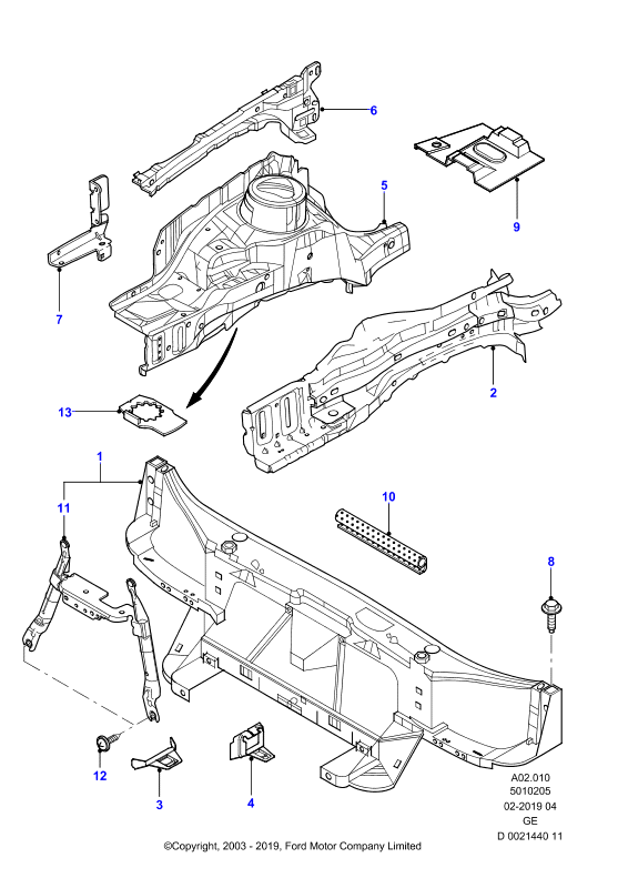 FORD 1117453 - Front panels, aprons & side members: 1 pcs. autospares.lv