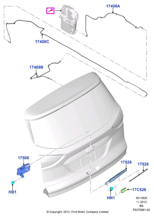 FORD 5101217 - Rear window wiper and washer: 1 pcs. autospares.lv