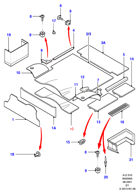 FORD 1050710 - Floor trim - front: 1 pcs. autospares.lv