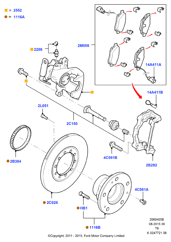 FORD 1464031 - Rear brake discs and calipers: 2 pcs. autospares.lv