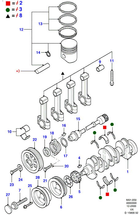 FORD 1069593 - Crankshaft/pistons and bearings: 1 pcs. autospares.lv