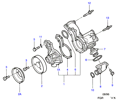 FORD 1 566 240 - Water pump & connections/thermostat: 1 pcs. autospares.lv