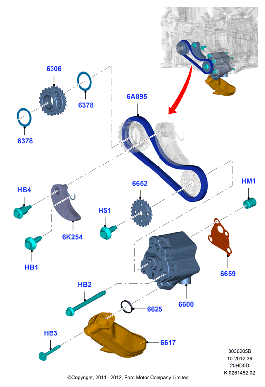 FORD 5 101 199 - Oil pump, 2.0l ivct turbo: 1 pcs. autospares.lv