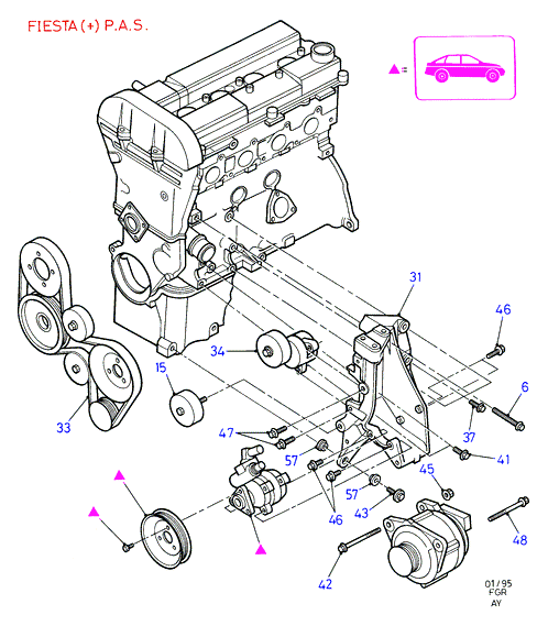 FORD 6844096 - Alternator mountings: 1 pcs. autospares.lv