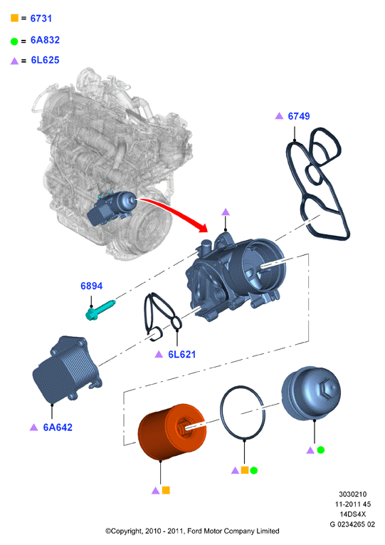 CITROËN 1145941 - Oil cooler and filter, duratorq 1.4 tdci: 1 pcs. autospares.lv