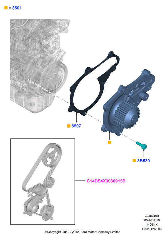 CITROËN 1366614 - Water pump, duratorq 1.4 tdci: 1 pcs. autospares.lv