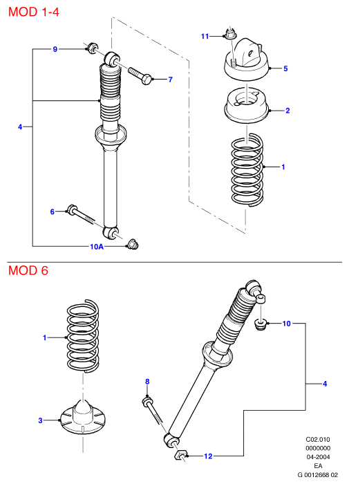 FORD 1 302 273 - Rear springs and shock absorbers: 2 pcs. autospares.lv