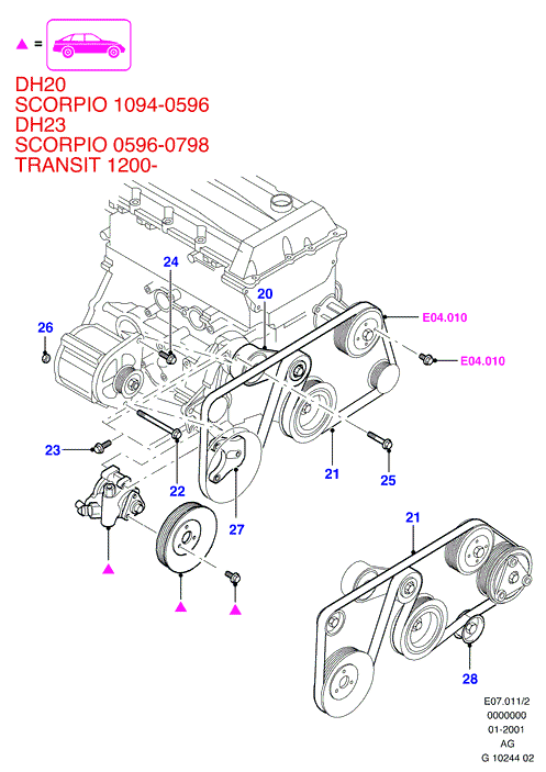 FORD 1011696 - Alternator mountings & drive belts: 1 pcs. autospares.lv