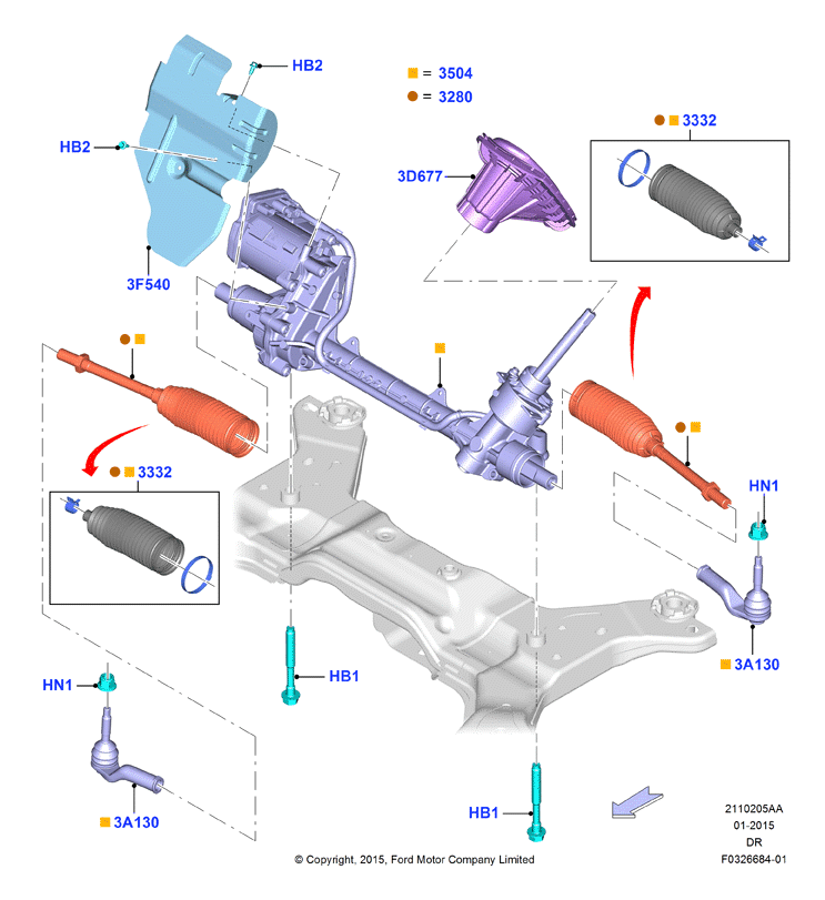 FORD 2305932 - Steering gear: 1 pcs. autospares.lv