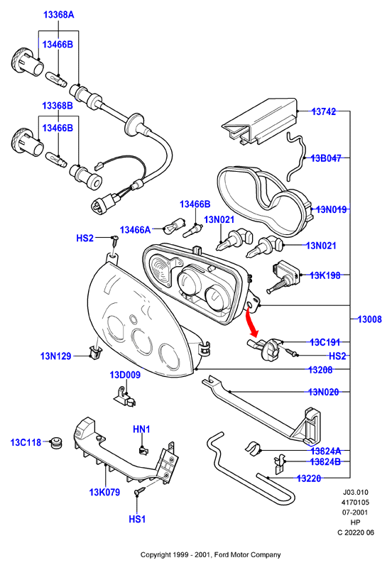 BMW 1 091 703 - Headlamps and front flasher lamps: 1 pcs. autospares.lv