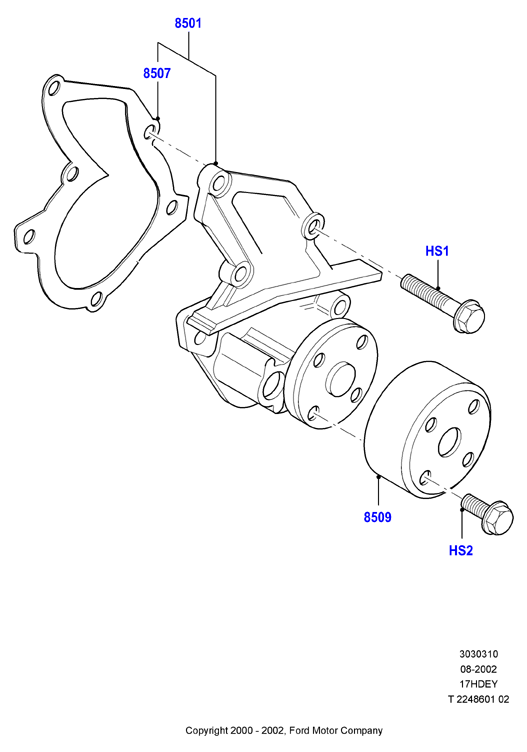 AMERICANMOTORS(FORD) 1566239 - Water pump, zetec 1.7 dohc efi: 1 pcs. autospares.lv