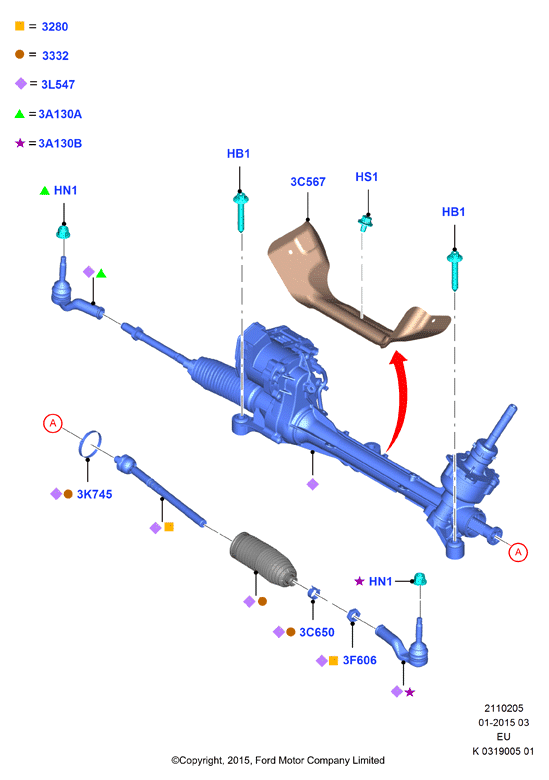 FORD 1 826 505 - Steering gear: 1 pcs. autospares.lv