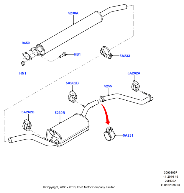 FORD 1 368 331 - Exhaust Pipe autospares.lv