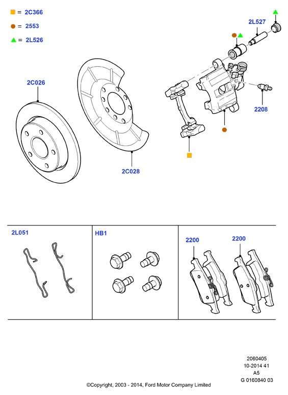 FORD 2 025 944 - Rear brake discs and calipers: 2 pcs. autospares.lv