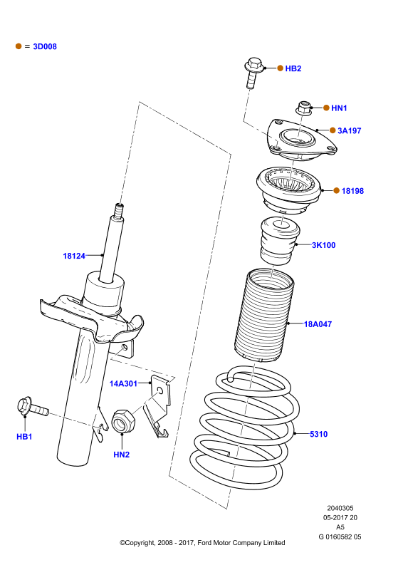 FORD 1455693 - Front suspension struts and springs: 2 pcs. autospares.lv