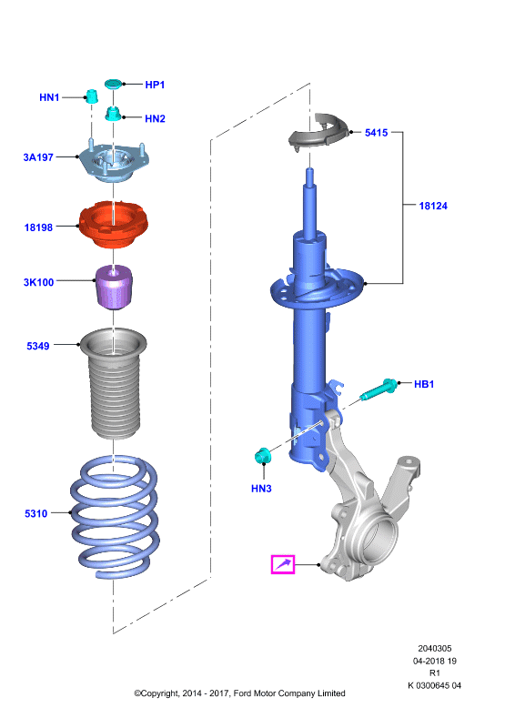 FORD 1902873 - Rolling Bearing, suspension strut support mounting autospares.lv