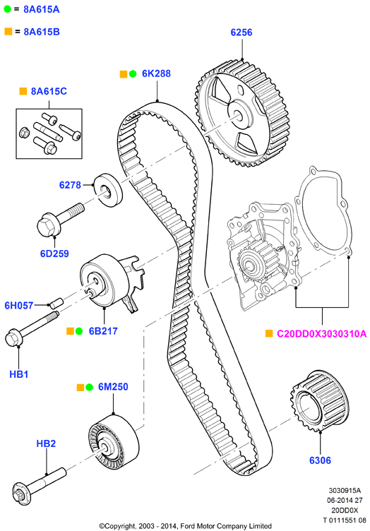 FORD 1231979 - Timing Belt Set autospares.lv