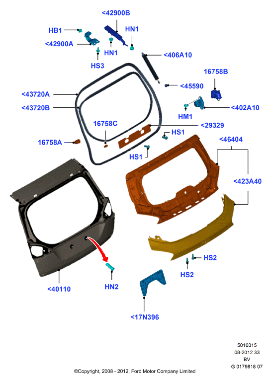 BMW 1 738 508 - Luggage compartment door: 1 pcs. autospares.lv