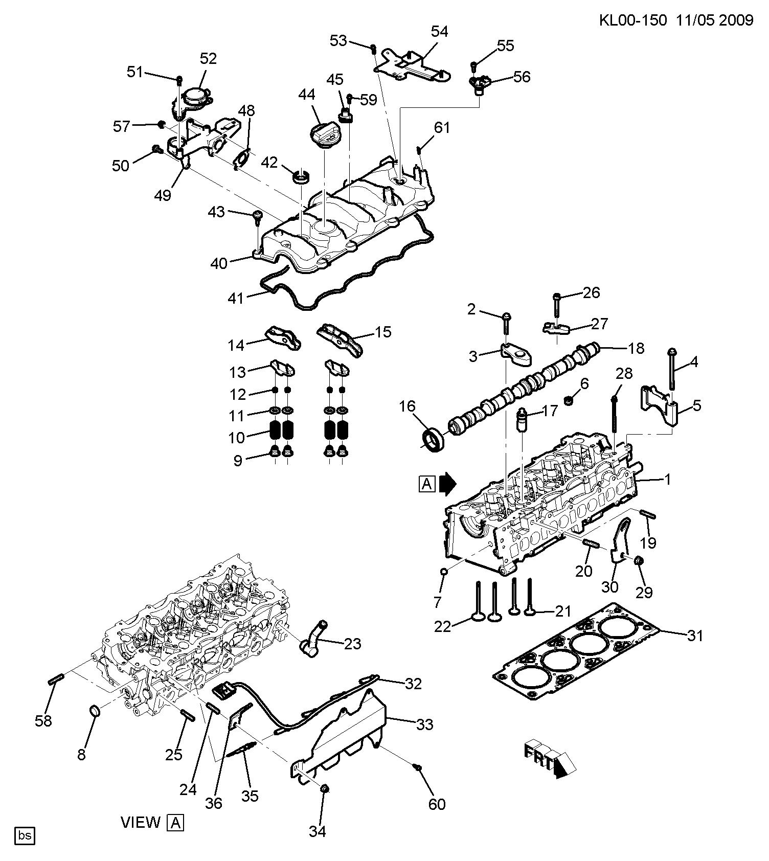 Cadillac 96440144 - Engine asm - diesel part 2 cylinder head&related parts (llw/2.0r: 04 pcs. autospares.lv