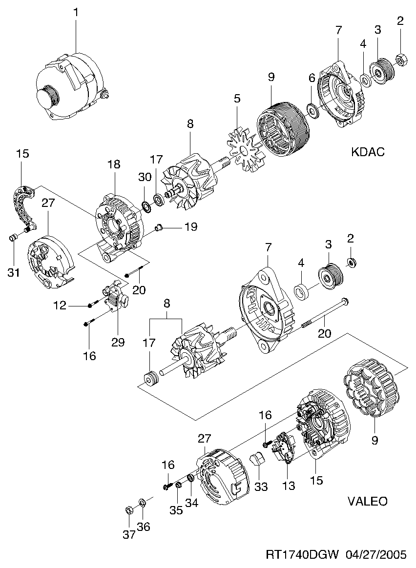 DAEWOO 96404263 - Alternator autospares.lv