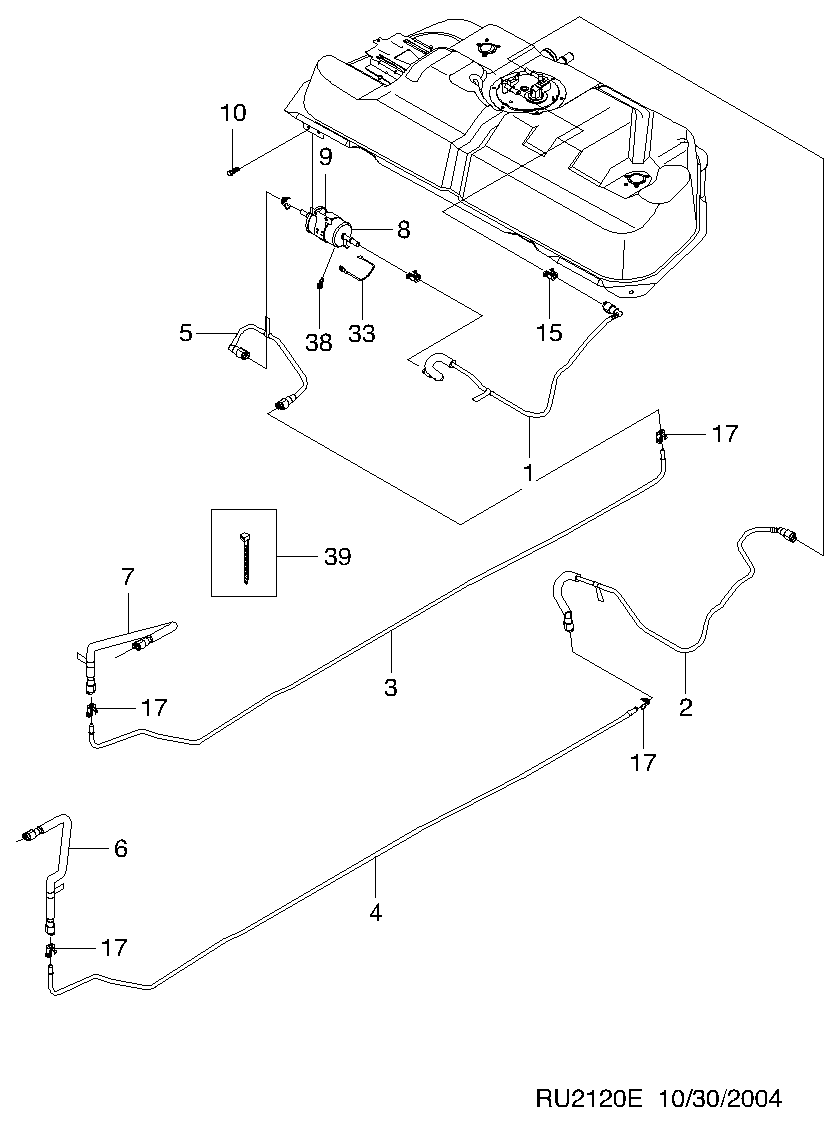 FSO 96335719 - Fuel line  (2120): 1 pcs. autospares.lv