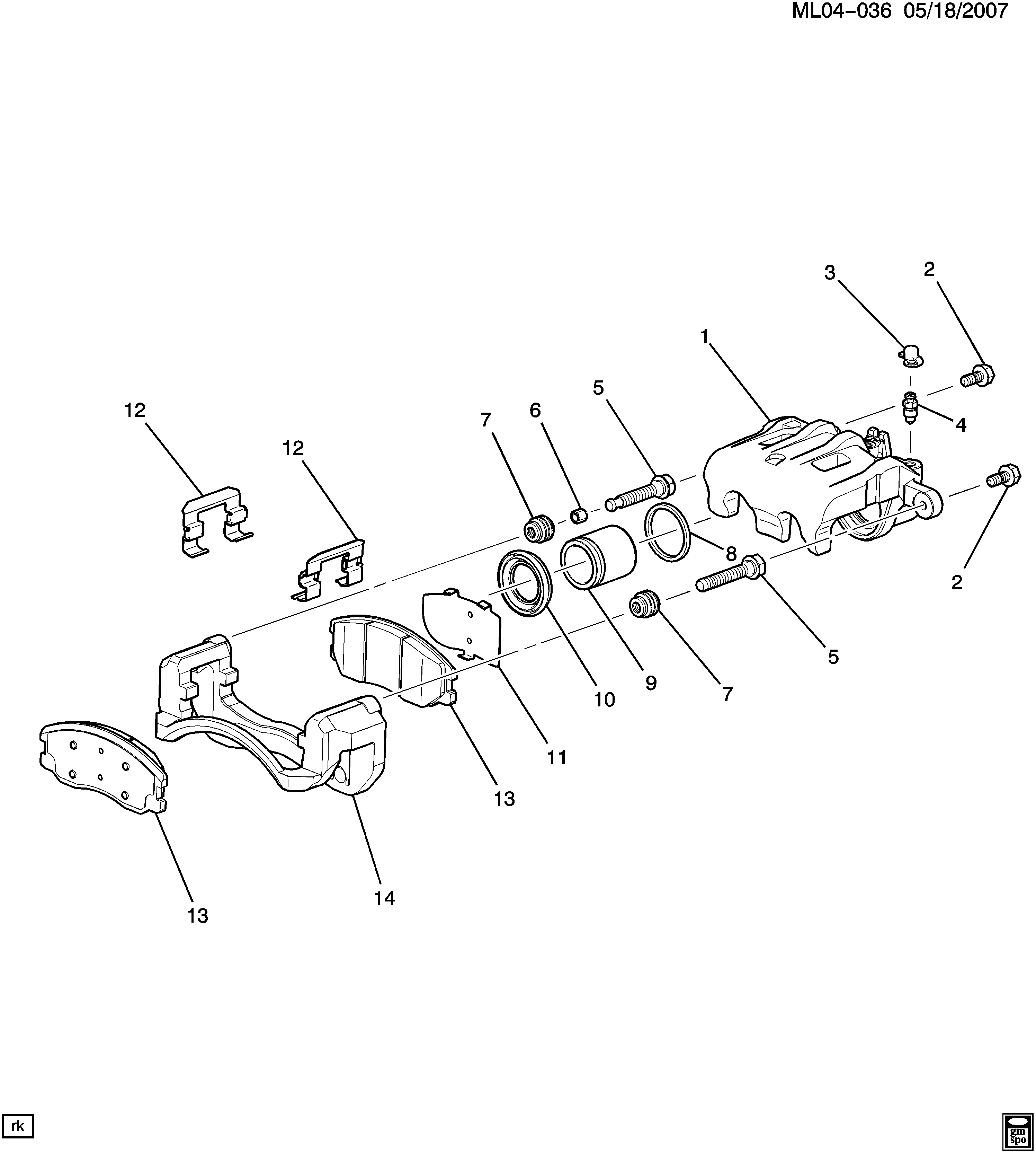 Opel 19168899 - Brake caliper/front: 01 pcs. autospares.lv