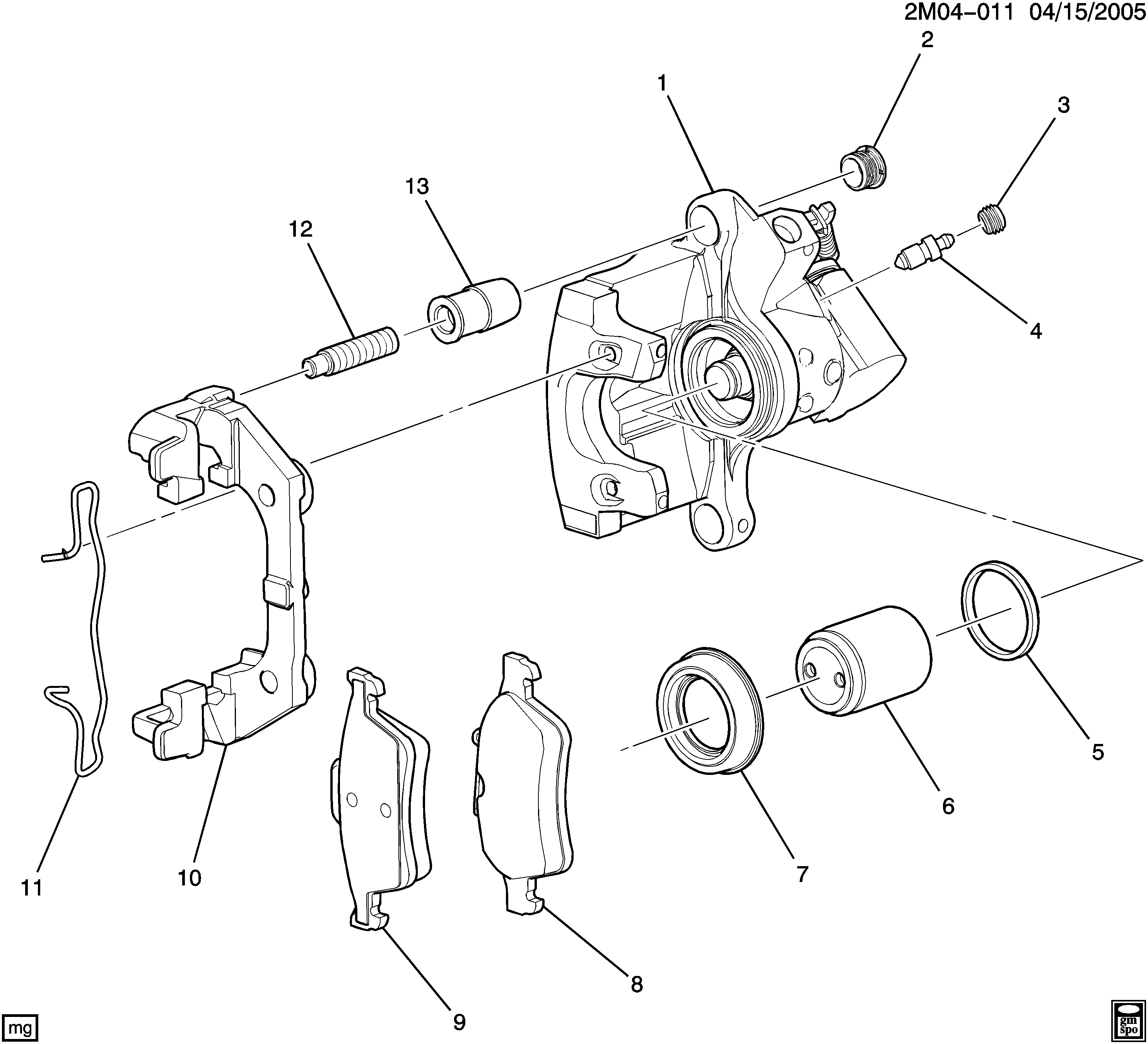 Pontiac 15271565 - Brake caliper/rear: 01 pcs. autospares.lv