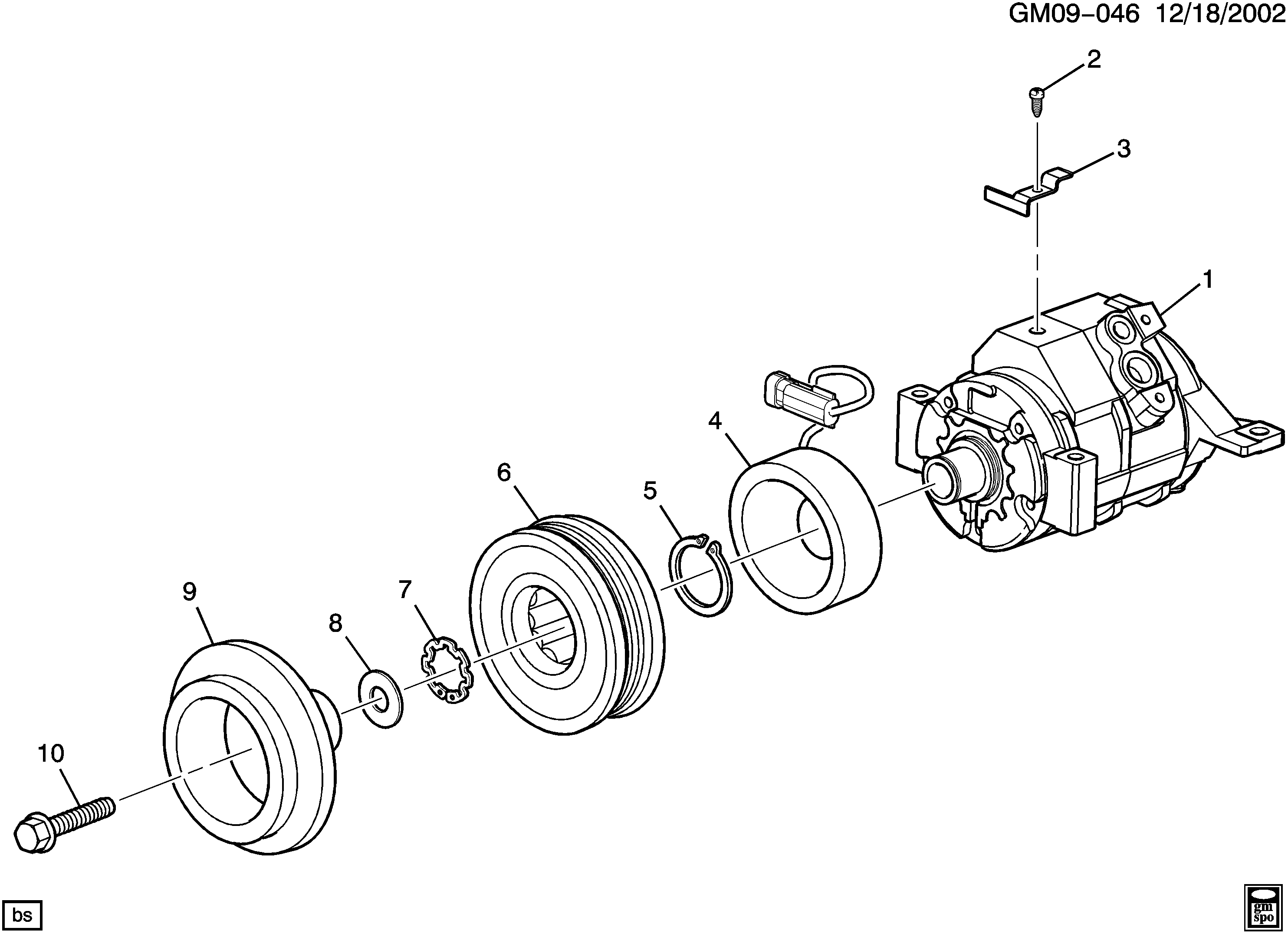 Cadillac 19130450 - A/c compressor asm (c69): 01 pcs. autospares.lv