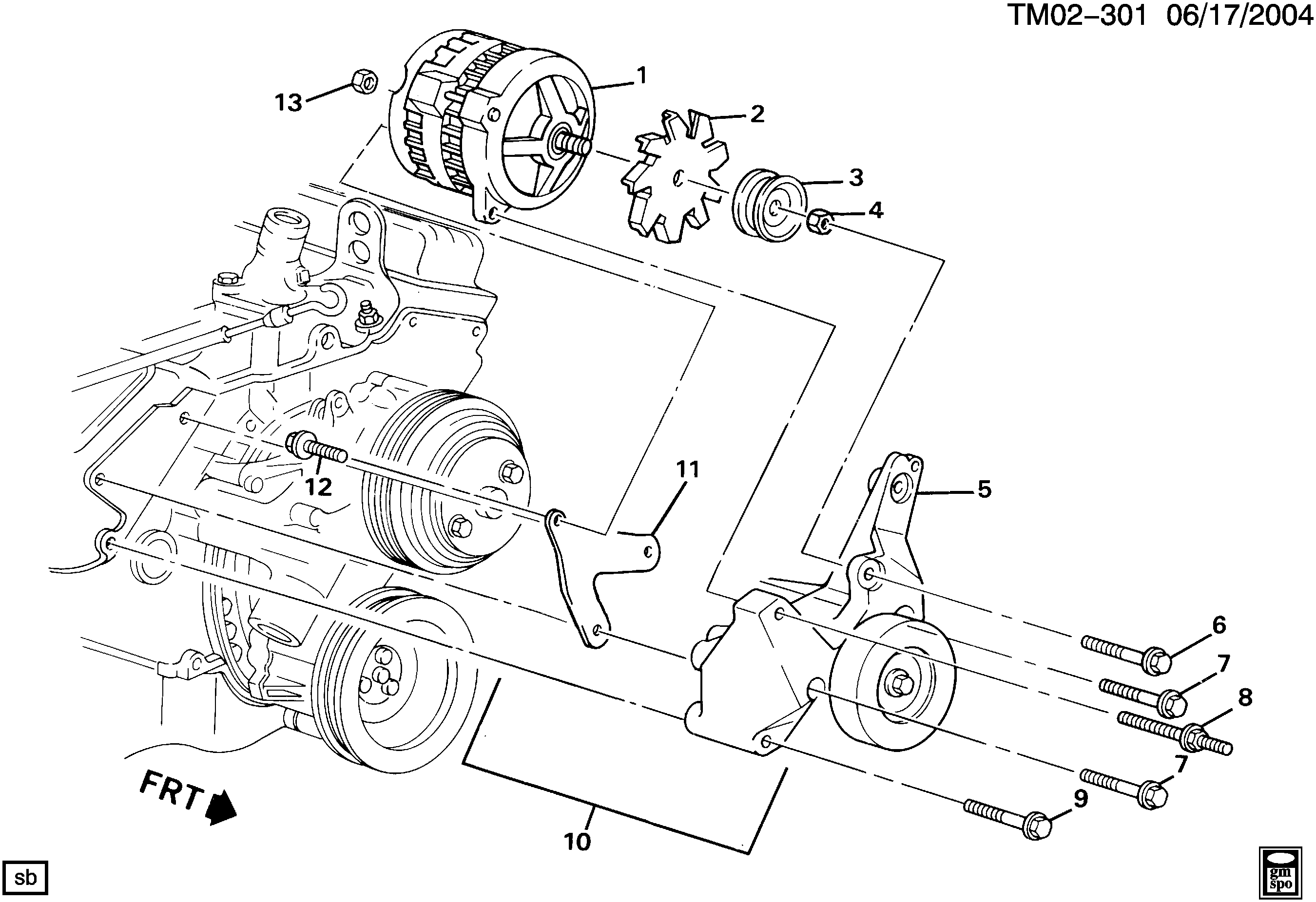 Chevrolet 10179211 - Generator mounting (lb4/4.3z,lu2/4.3b,l35/4.3w): 01 pcs. autospares.lv