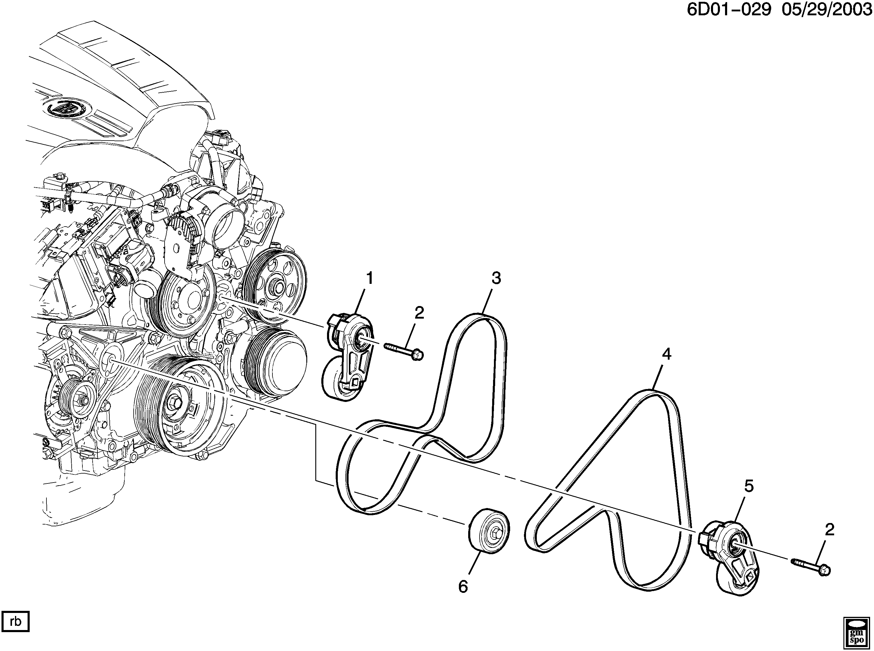 Cadillac 12621991 - V-Ribbed Belt autospares.lv