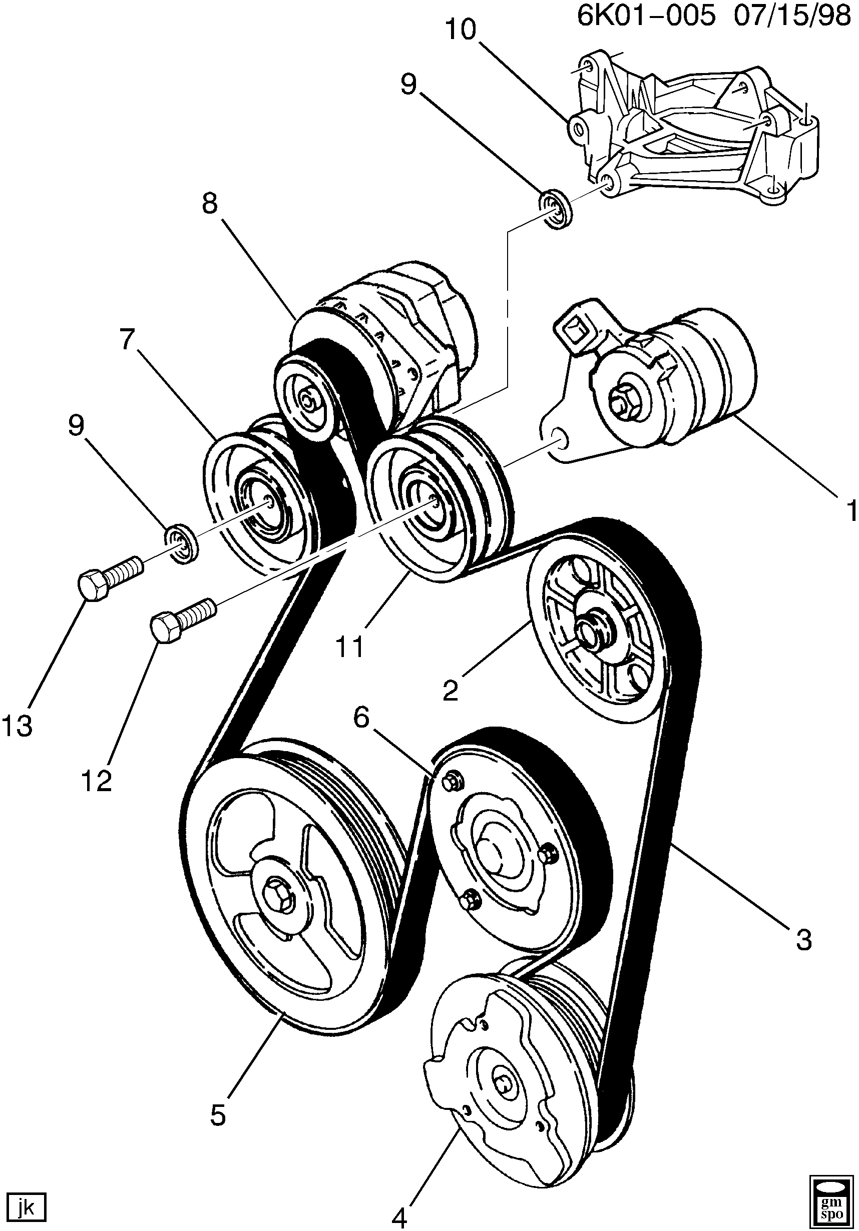 Cadillac 12564510 - Pulleys & belts/accessory drive (l26/4.9b): 01 pcs. autospares.lv