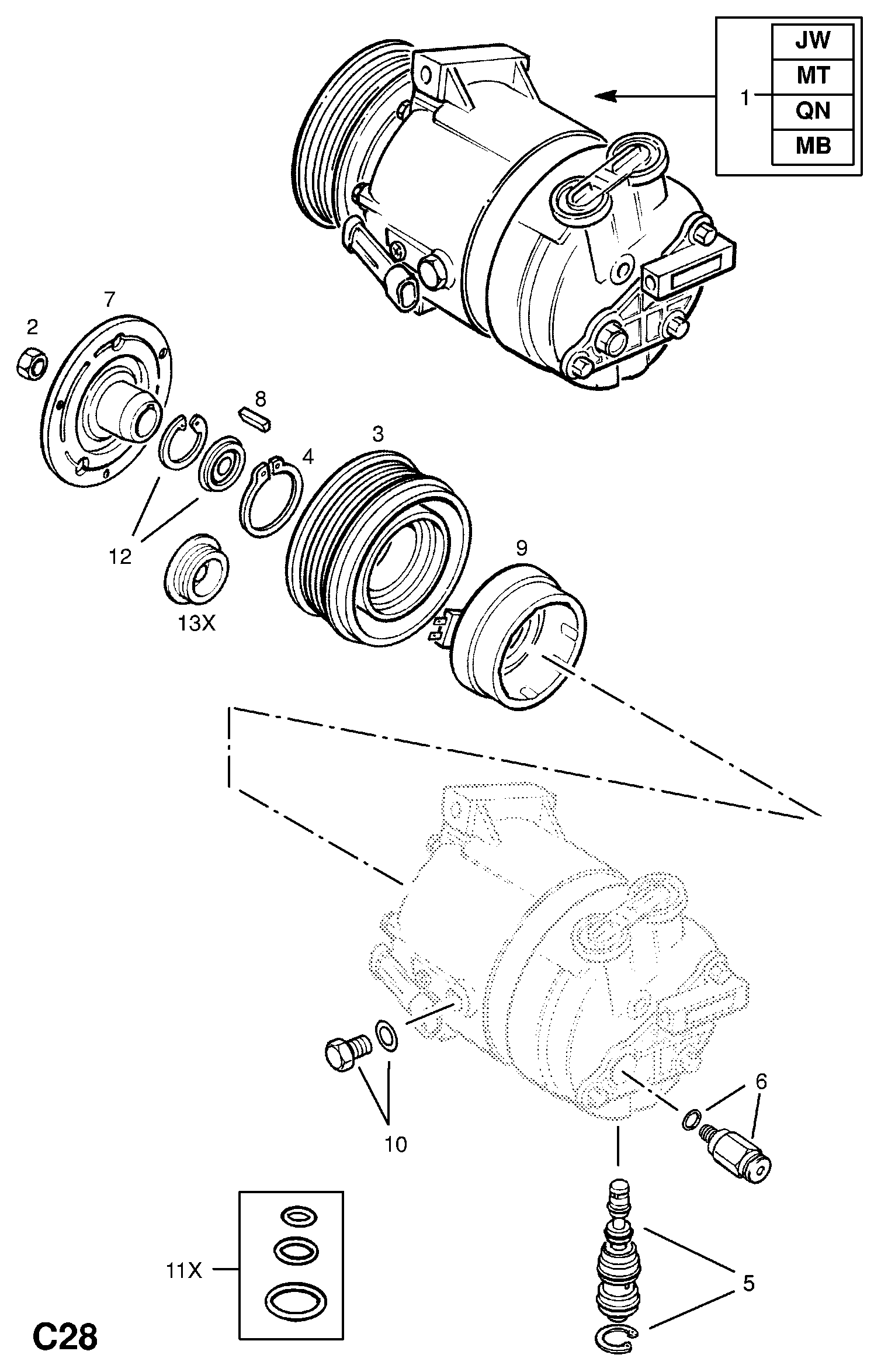 Cadillac 1854 067 - Compressor: 1 pcs. autospares.lv