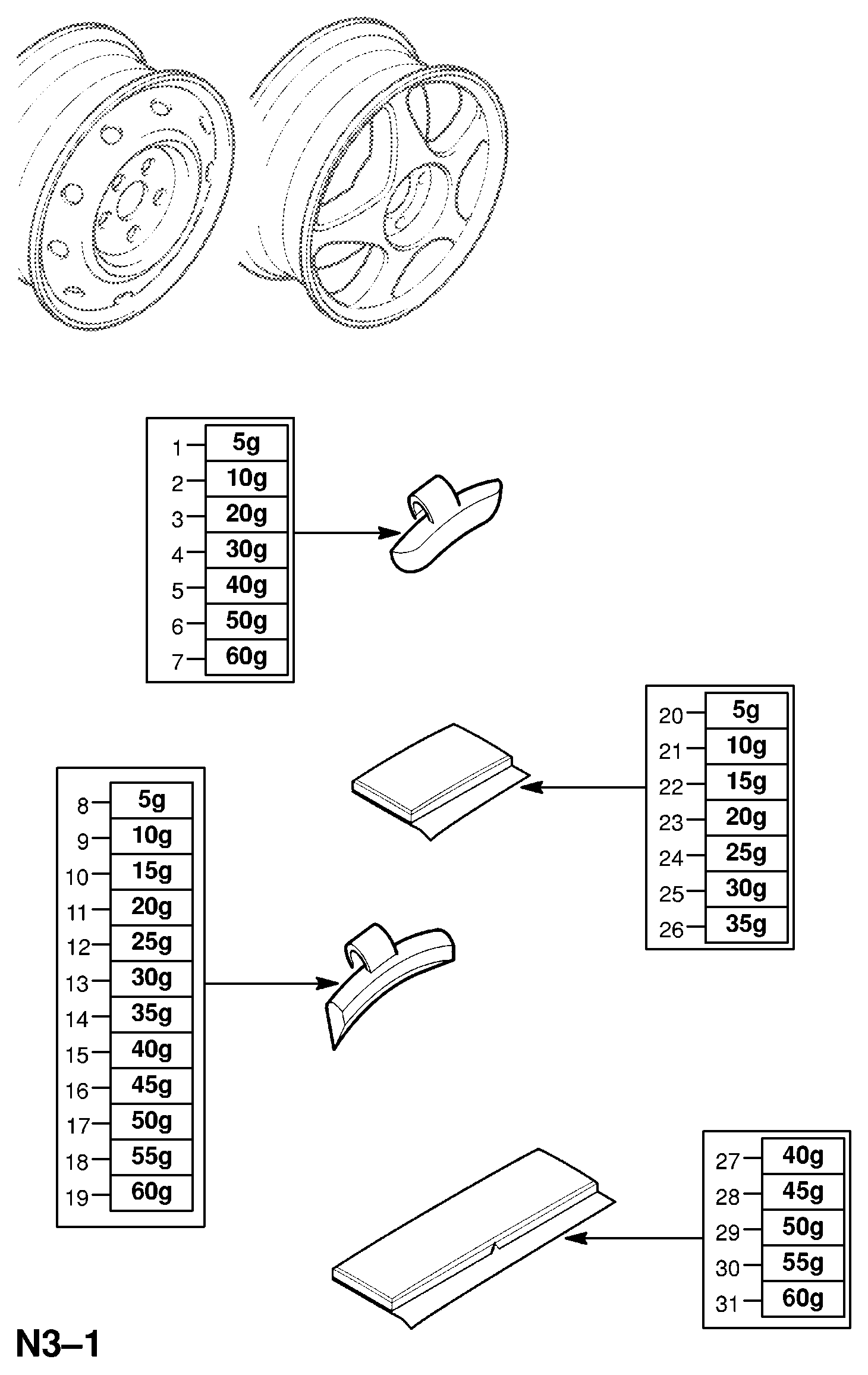 FORD 1012436 - Wheel balance weights: AR pcs. autospares.lv