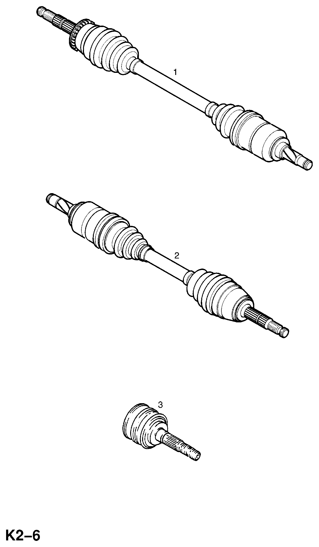 Opel 3 74 460 - Front axle drive shaft (exchange): 2 pcs. autospares.lv